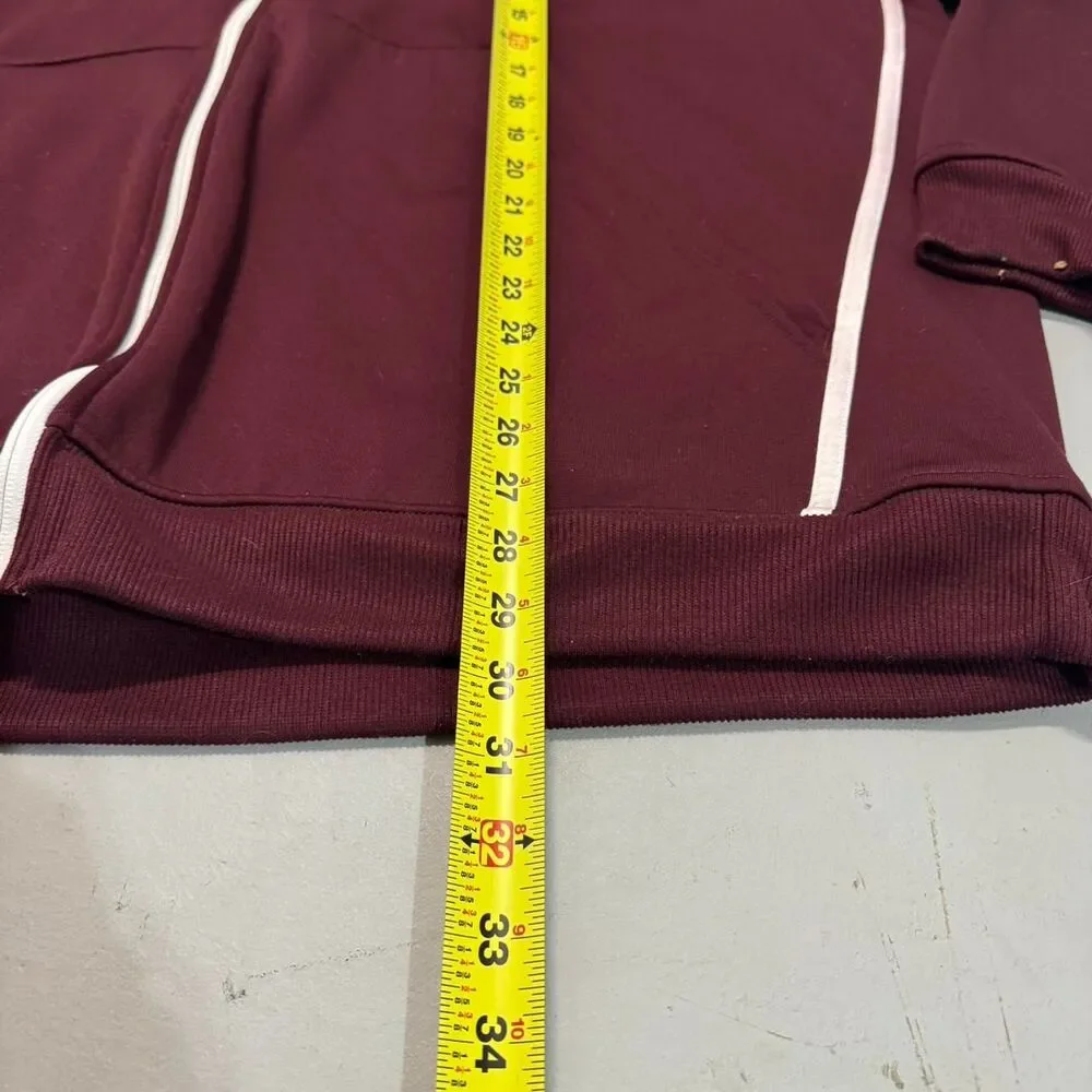 Adidas Men's Burgundy and Red Hoodie